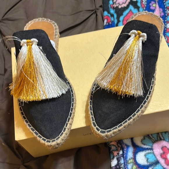 silvia cobis Shoes - Elegant Black Espadrille Mules with Tassels